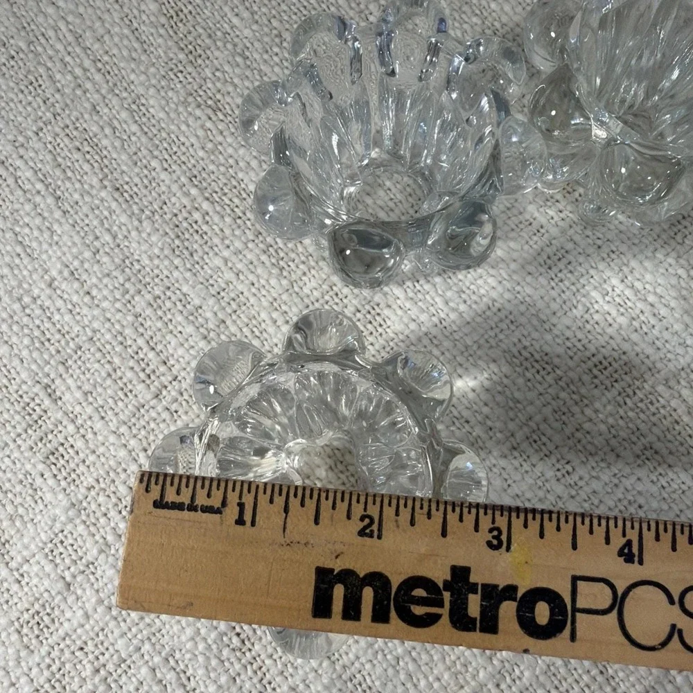 Vintage Bubble Glass Clear Candle Holders Set of 8